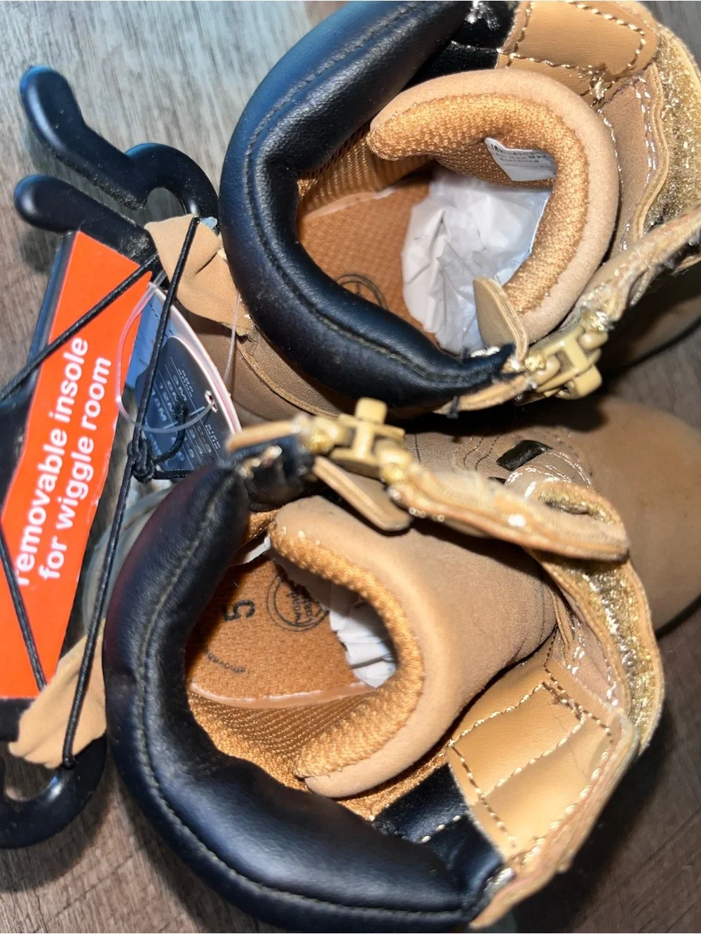 NWT WonderNation Toddler Tan Ankle WorkBoots Side Zip size 5